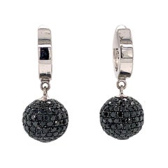 Pave Diamond Ball Earrings Made in 18k Gold