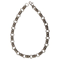 Pave Diamond Ball link Necklace