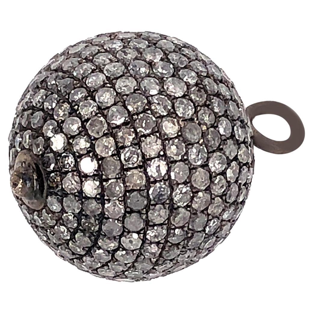 Pave Diamond Ball Pendant For Sale