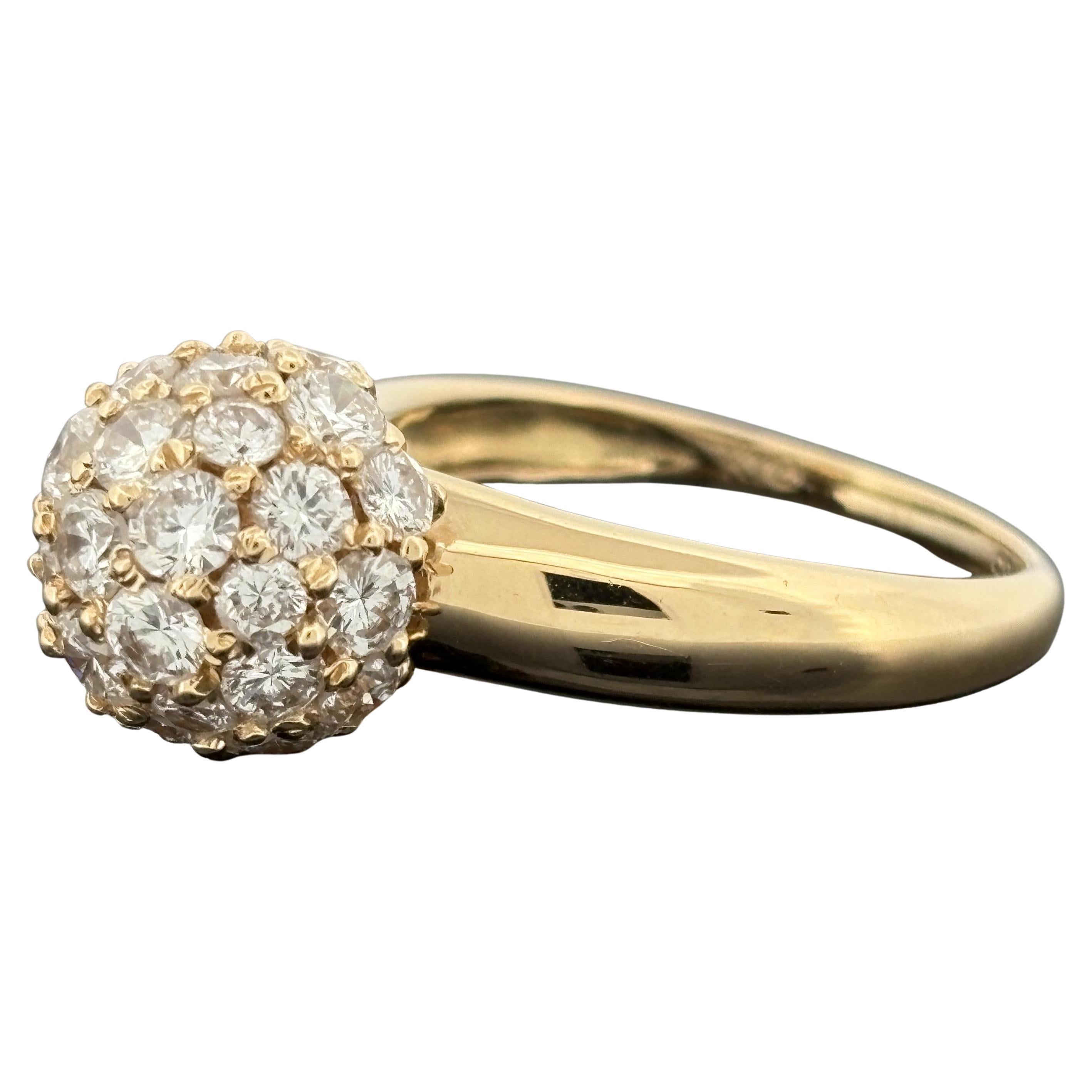 Pave Diamond Ball Ring 18k Gold, 1,88ctw im Angebot