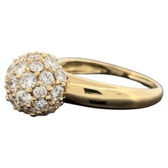 Pave Diamond Ball Ring 18k Gold, 1.88ctw