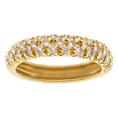 Fascia di diamanti Pavé in oro giallo 14k. 0,80 carati di diamanti