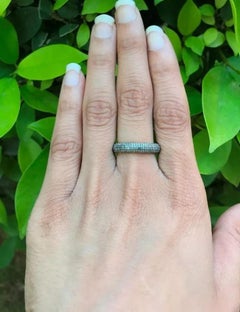 Pave Diamond Band Ring 14kGold & 925 Silver