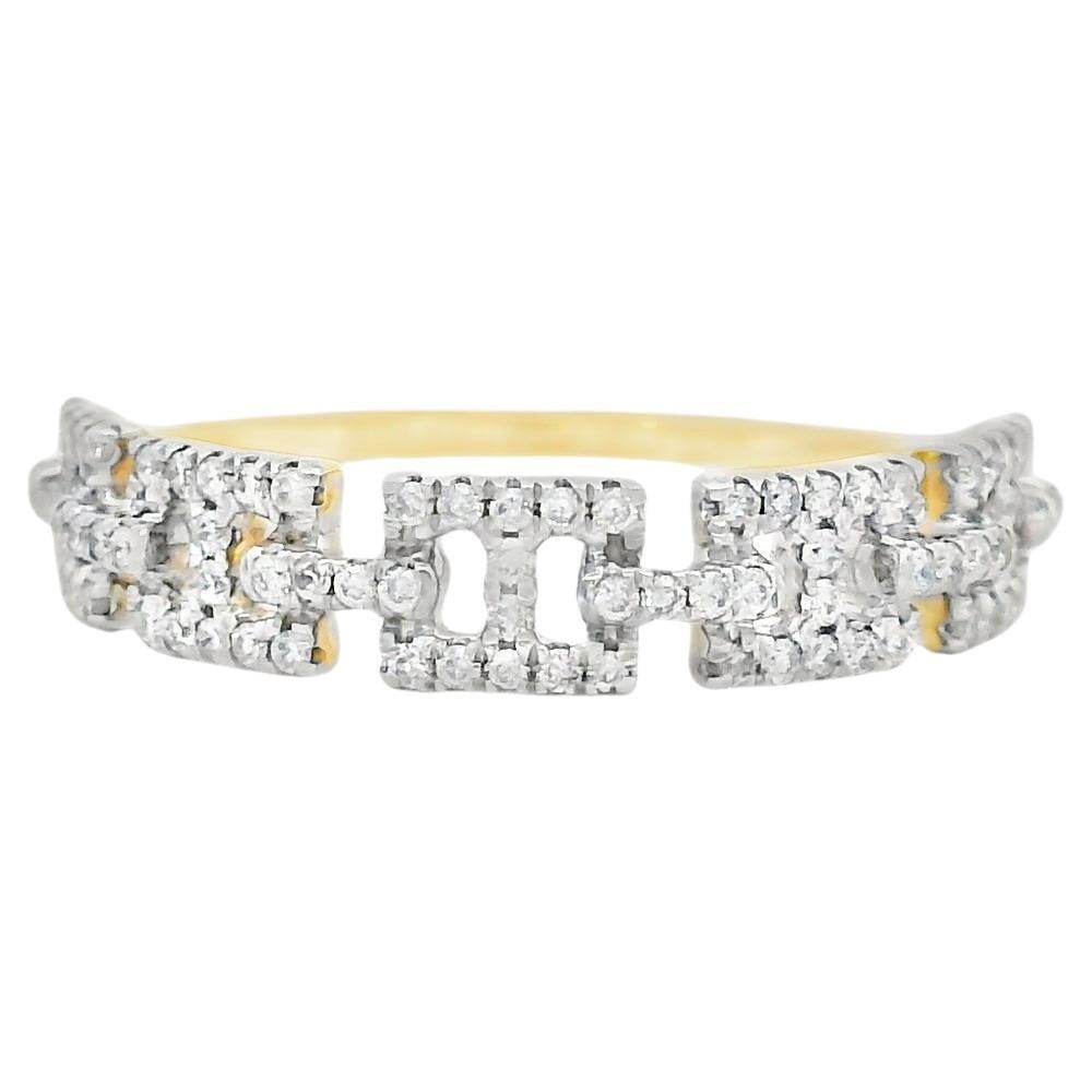 Pavé Diamond Band Ring with 0.25 Carat Total Weight in 14K Yellow Gold Size 7