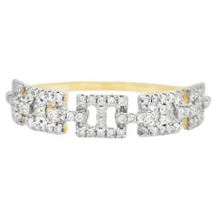 Pavé Diamond Band Ring with 0.25 Carat Total Weight in 14K Yellow Gold Size 7