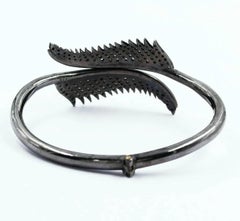 Pave Diamond Bangle Bracelet 925 Silver Fashion Bracelet Wedding Diamond Gift.