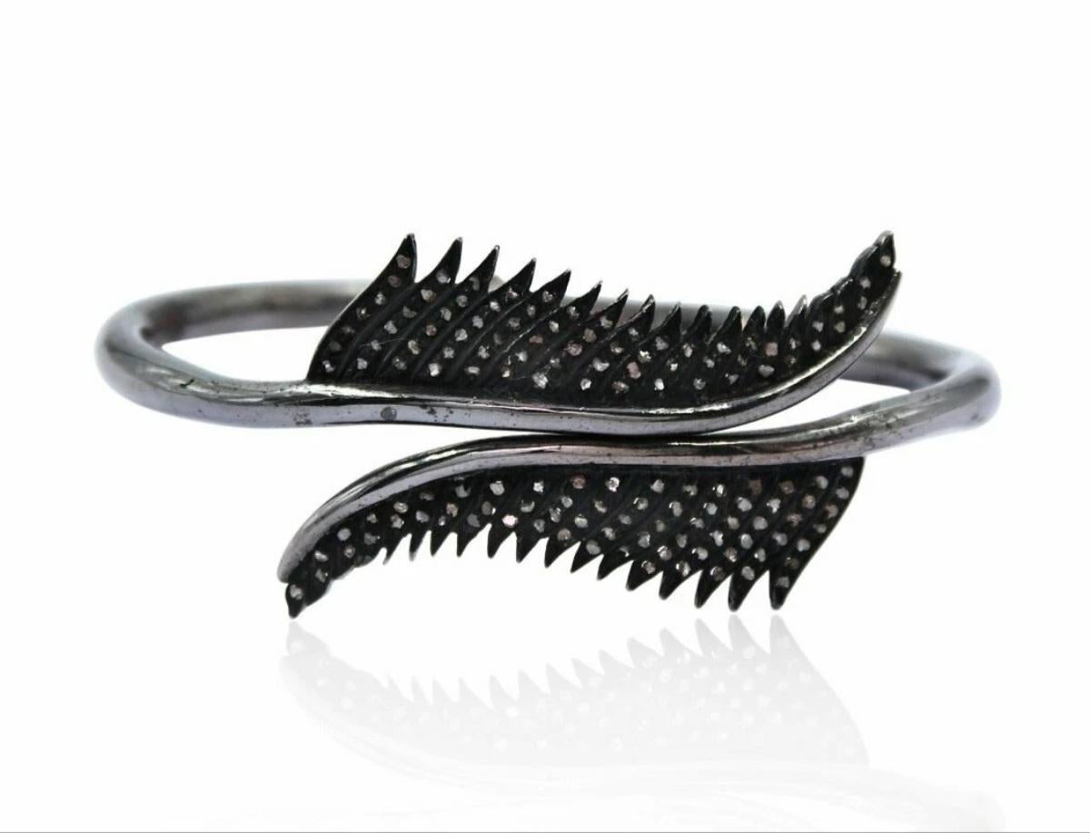 Pave Diamond Armreif Armband 925 Silber Mode Armband Hochzeit Diamant Geschenk. Damen im Angebot