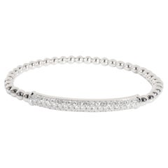 Bracelet de perles en or blanc 14 carats avec diamants pavés (1,16 ct. pt.)