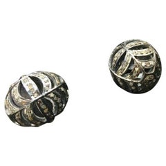 Pave Diamond Beads 925 Silver Diamond Cut Beads For Necklace Jewelry Findings.