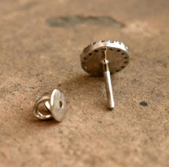 Pave Diamond Black Enamel Stud 14k Gold Earring Tops