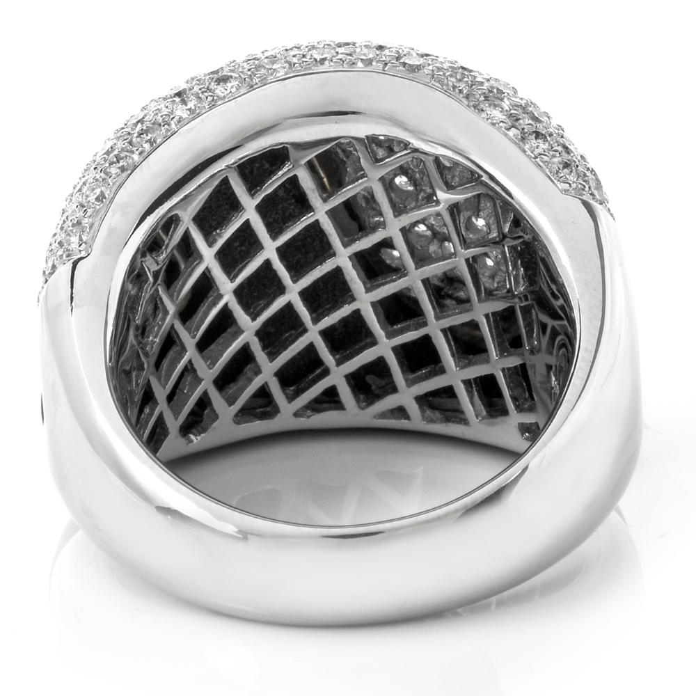 Pave Diamond Black Onyx Wide Cocktail Band Ring 2