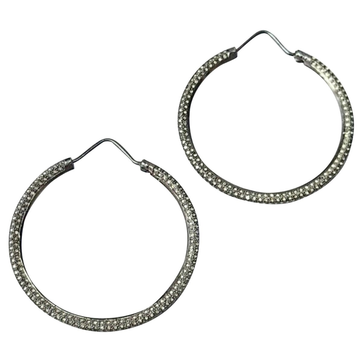 Pave Diamond Boho Hoop Earring 925 Silber Schöne Hoop Earring Diamantschmuck