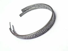 Pave Diamond Boho Hoop Earring 925 Silver Boho Diamond Earring Valentines Gift.