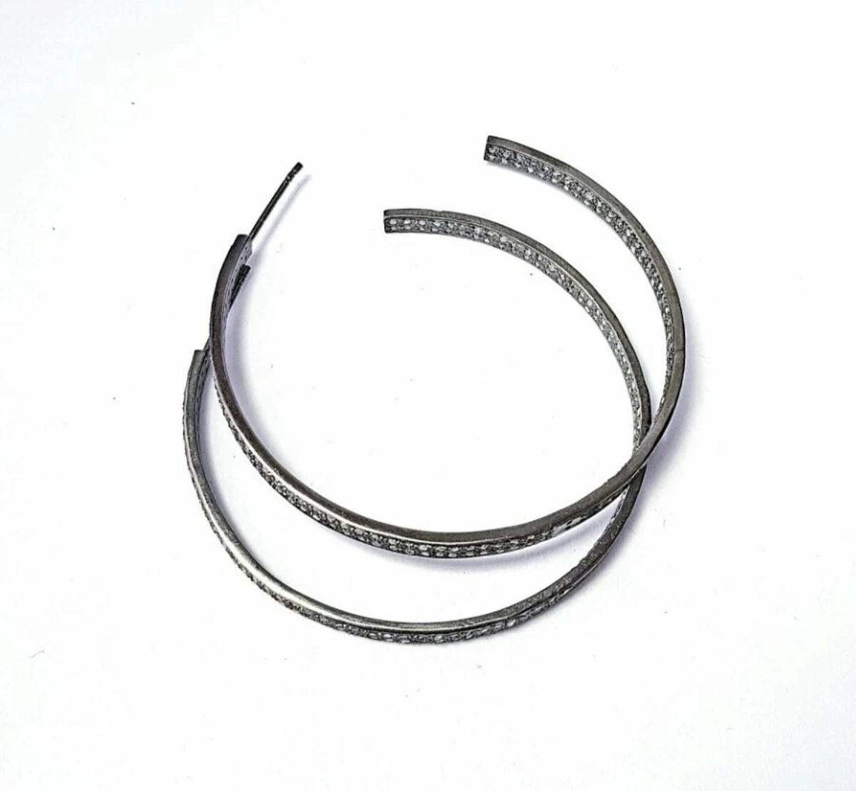 Women's Pave Diamond Boho Hoop Earring 925 Silver Boho Diamond Earring Valentines Gift. For Sale