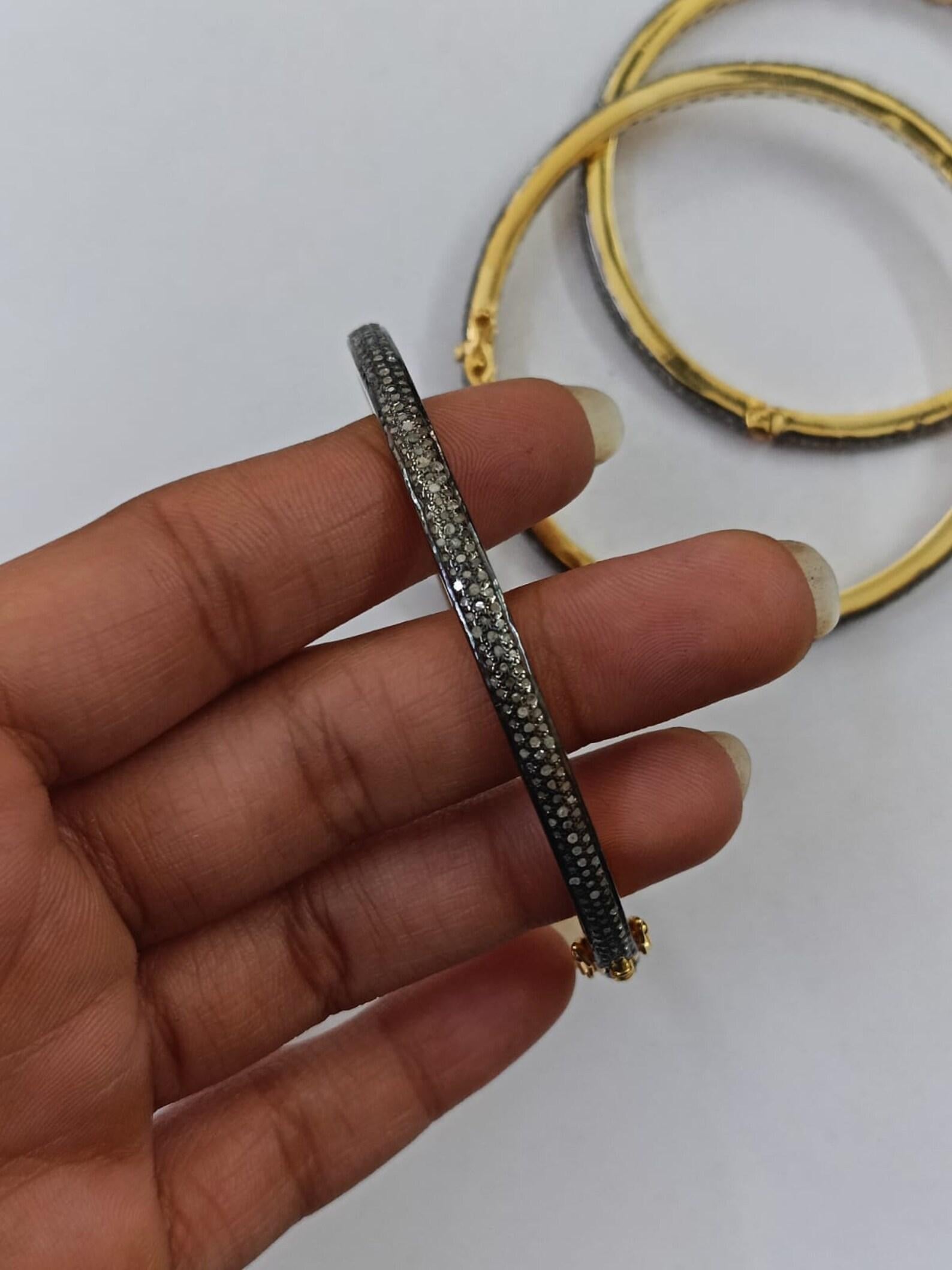 Pave Diamond Bracelet 925 Sterling Silver Handmade Jewelry Wedding Bracelet Gift In New Condition For Sale In Chicago, IL