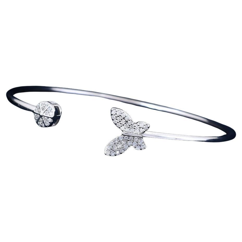 Pave Diamond Bracelet 925 Sterling Silver Handmade Jewelry Wedding Bracelet Gift