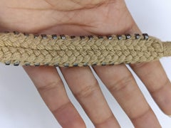 Pave Diamond Bracelet Antique Jewelry 925 Sterling Silver Thread Macrame Work.