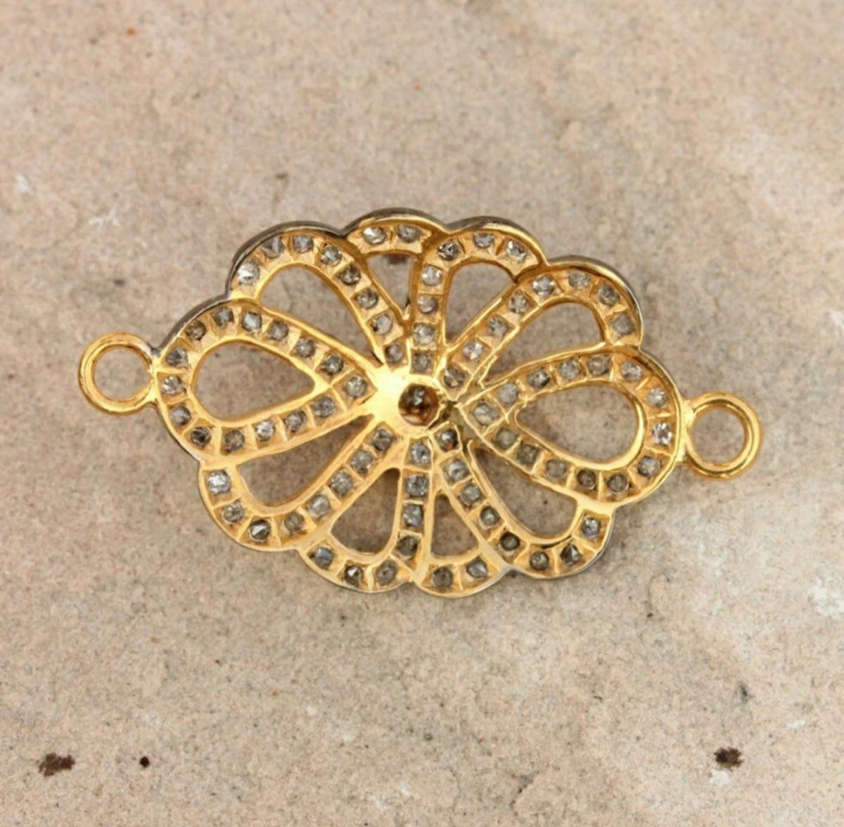 da uomo o donna Braccialetto con diamanti Pave, accessori e connettori in argento 925 in vendita