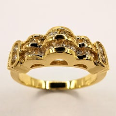 Braut- oder Herren- Unisex-Ring aus 18 Karat Gelbgold mit Diamanten in Kanalfassung