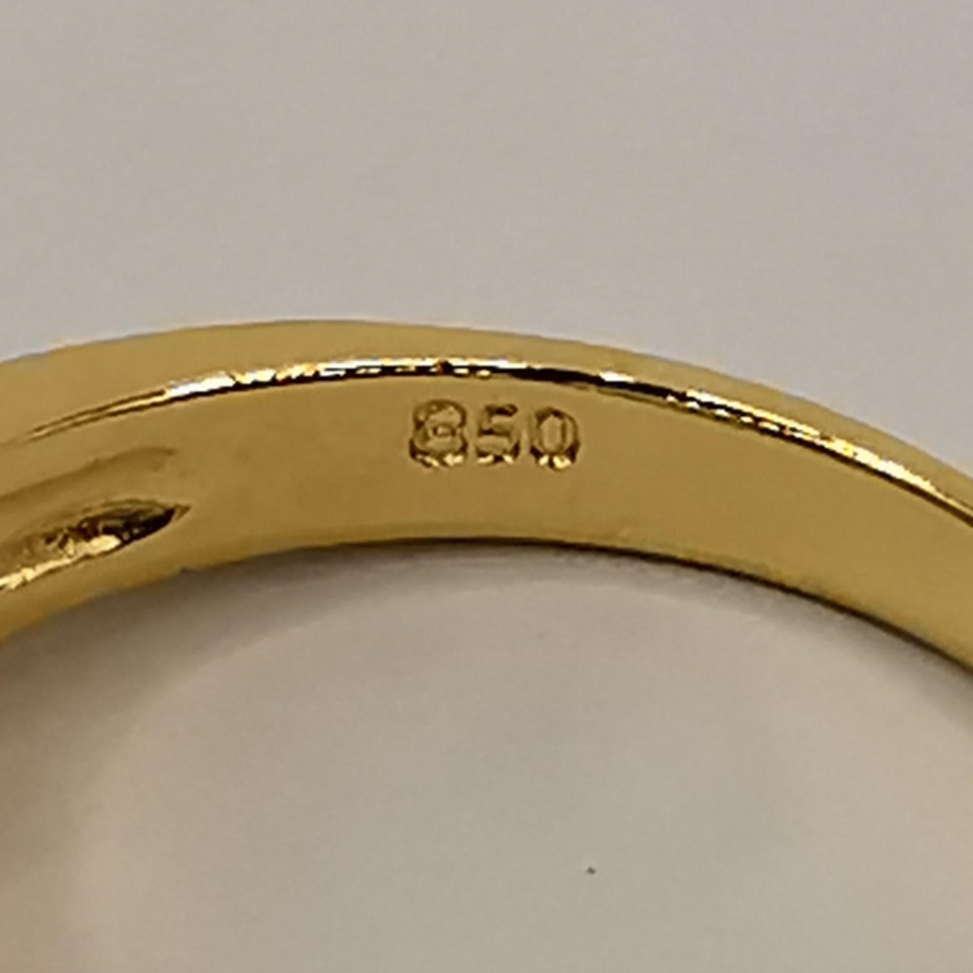 Braut- oder Herren- Unisex-Ring aus 18 Karat Gelbgold mit Diamanten in Kanalfassung im Angebot 2