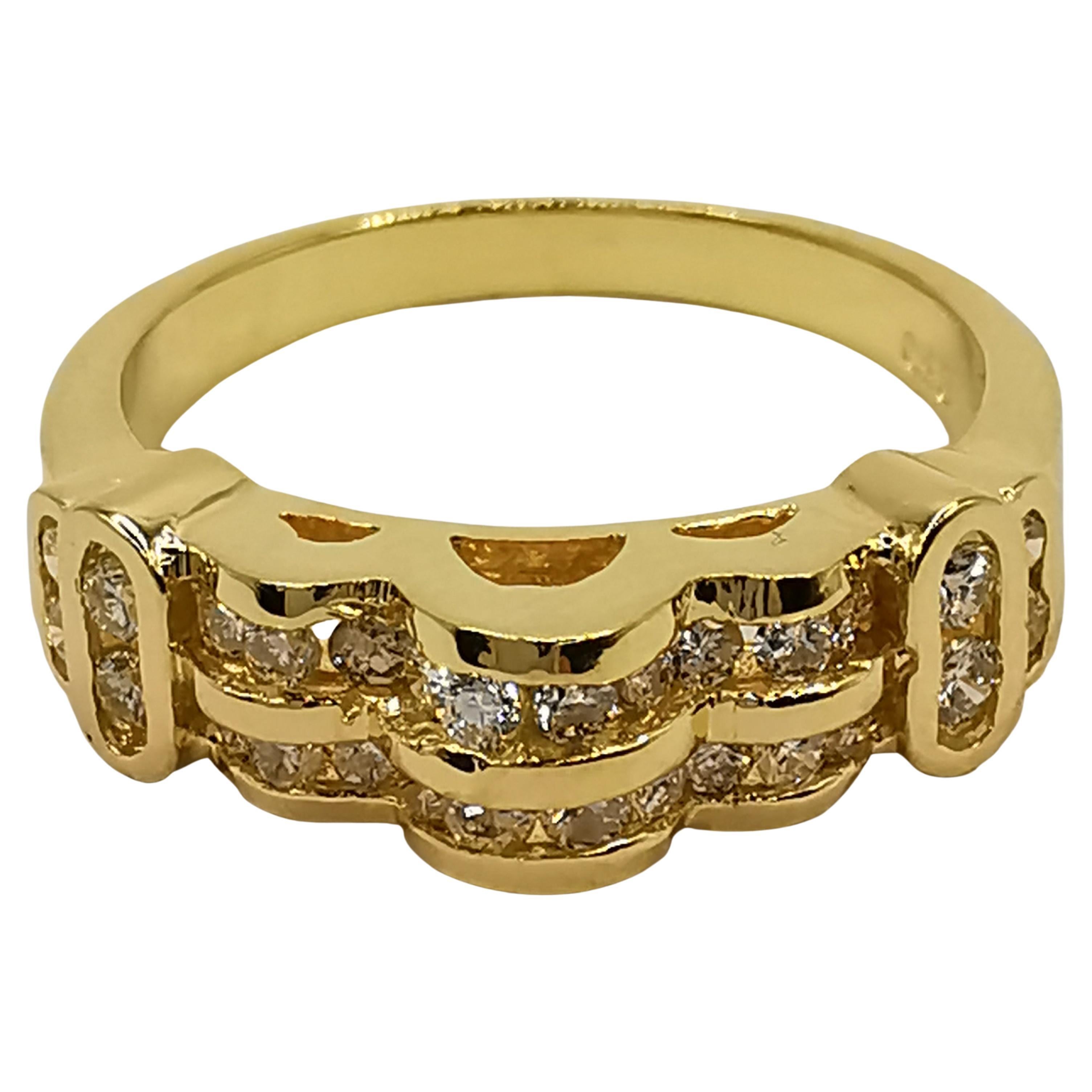 Channel Set Diamond Bridal Wedding or Men's Unisex Ring in 18K Yellow Gold