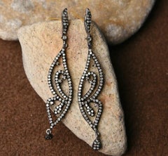 Pave Diamond Butterfly Earring 925 Sterling Silver Diamond Earring Birthday Gift