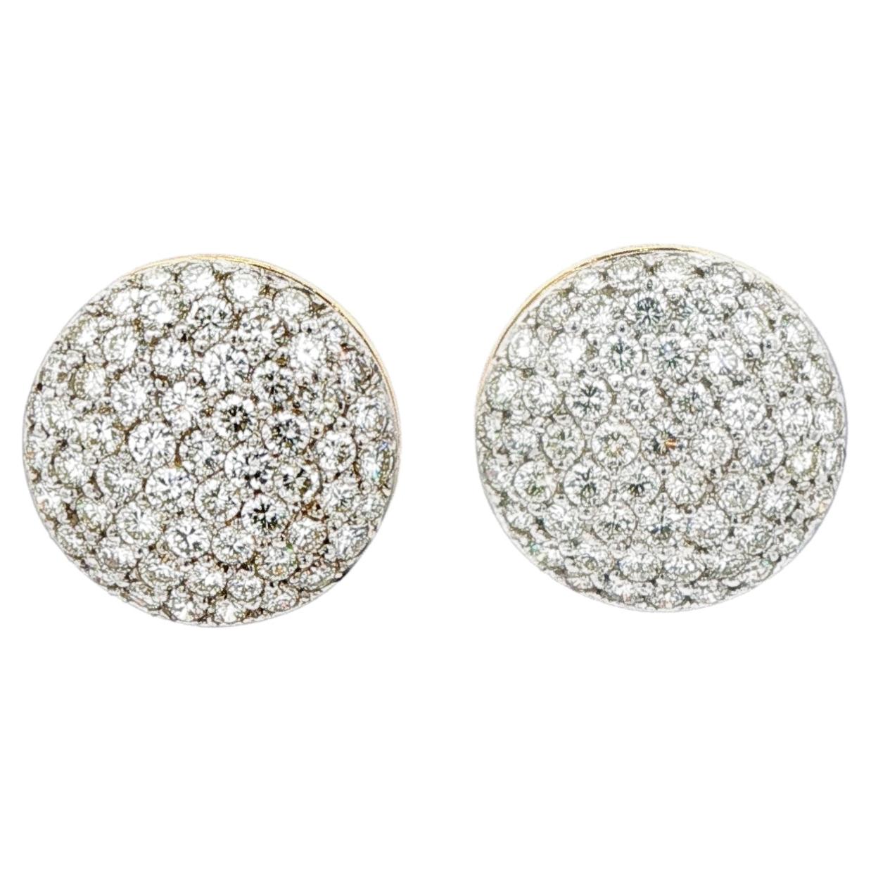 Orecchini a bottone con diamanti Pave