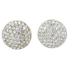 Pave Diamond Button Earrings