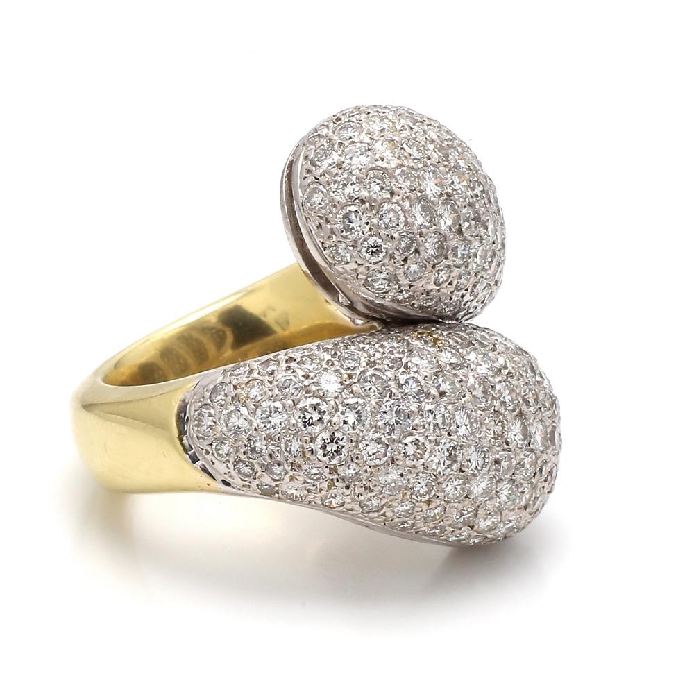 Bague bypass à pavé de diamants Excellent état - En vente à Scottsdale, AZ