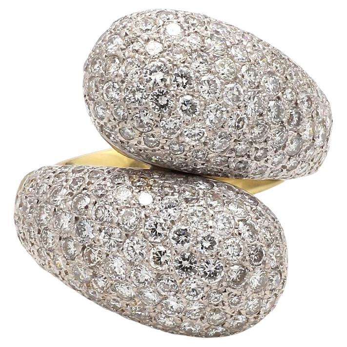 Bague bypass à pavé de diamants en vente