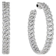 Pave Diamant Kette A Link Hoop Ohrringe