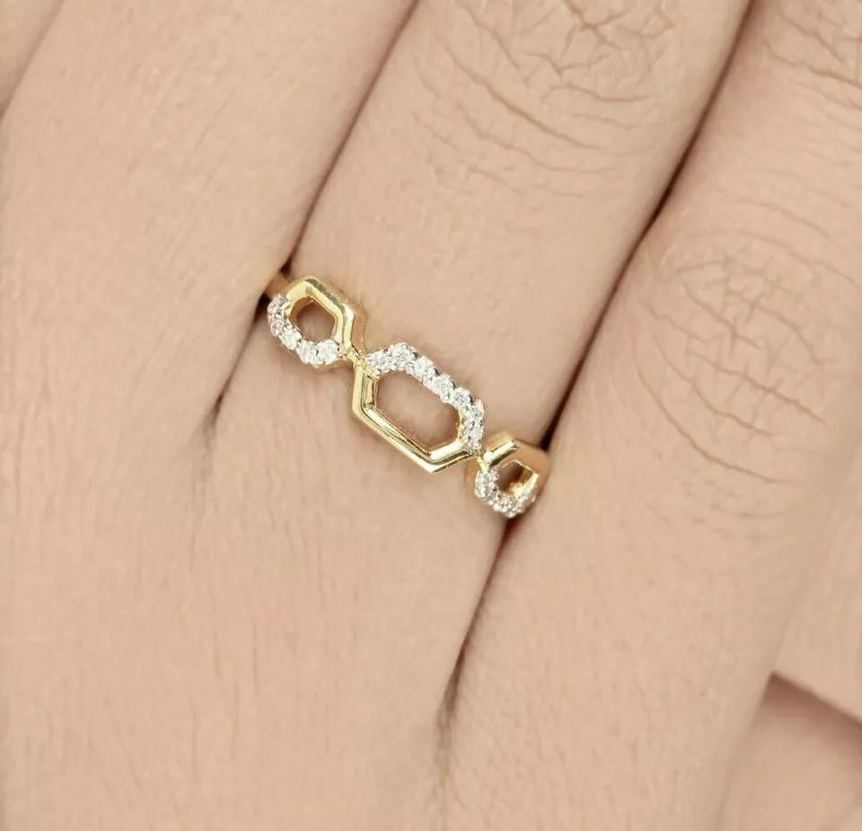 Pave Diamond Chain Ring 14k Gold Wedding Ring SI Quality G-H Diamond Ring Gift.
Light weight can be worn everyday

Additional information:
Condition: New without tags: A brand-new, unused, and unworn item (including handmade items) that is not in