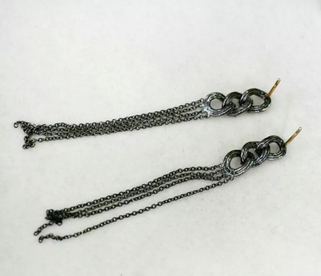 Pave Diamond Chandelier Earring 925 Silver Diamond Chain Earring 14k Gold Gift In New Condition For Sale In Chicago, IL
