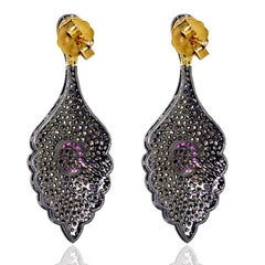 Pave Diamond Dangle Earrings Made In 14k Gold & Silver