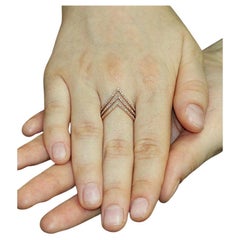 Pave Diamond Chevron Ring 14k Gold Minimalist Fine Jewelry Wedding Ring Gift