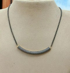 Pave Diamond Pendant Necklace in Sterling Silver