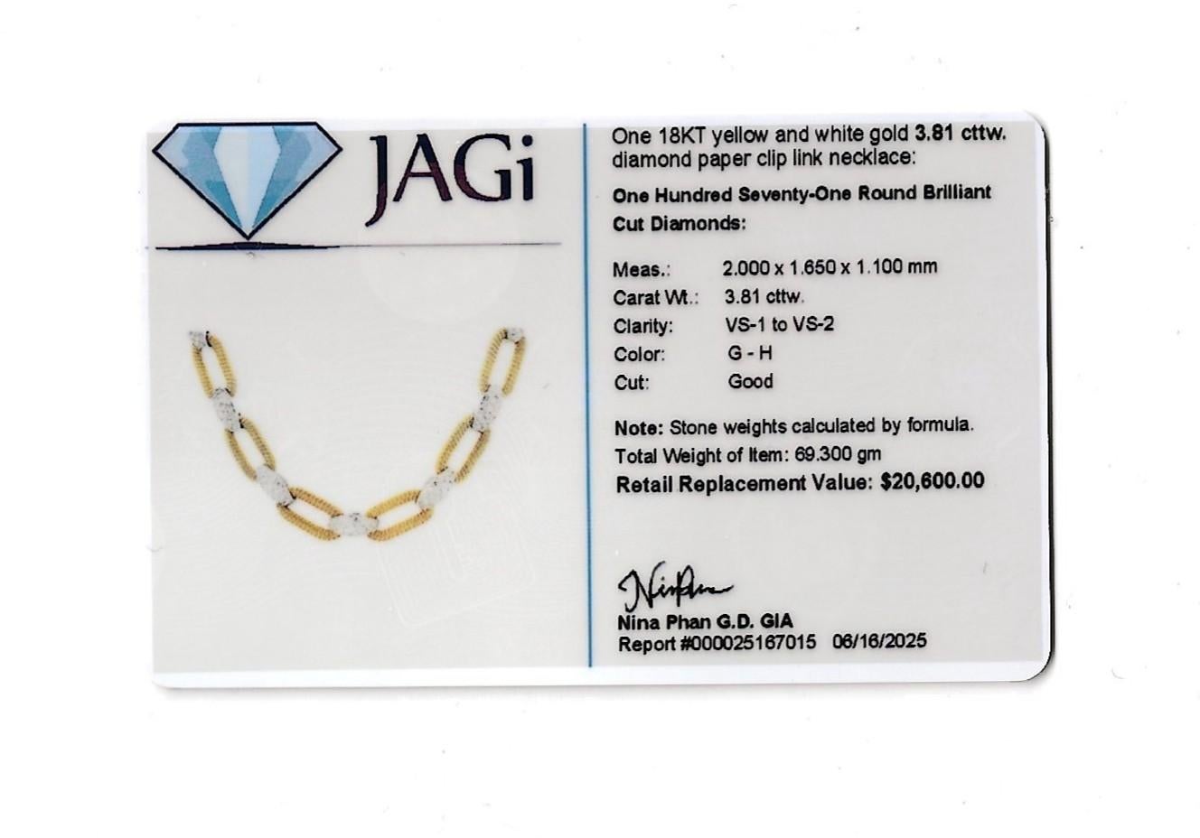 Pavé-Diamant-Büroklammer-Gliederhalskette aus strukturiertem 18 Karat Gelbgold im Angebot 4