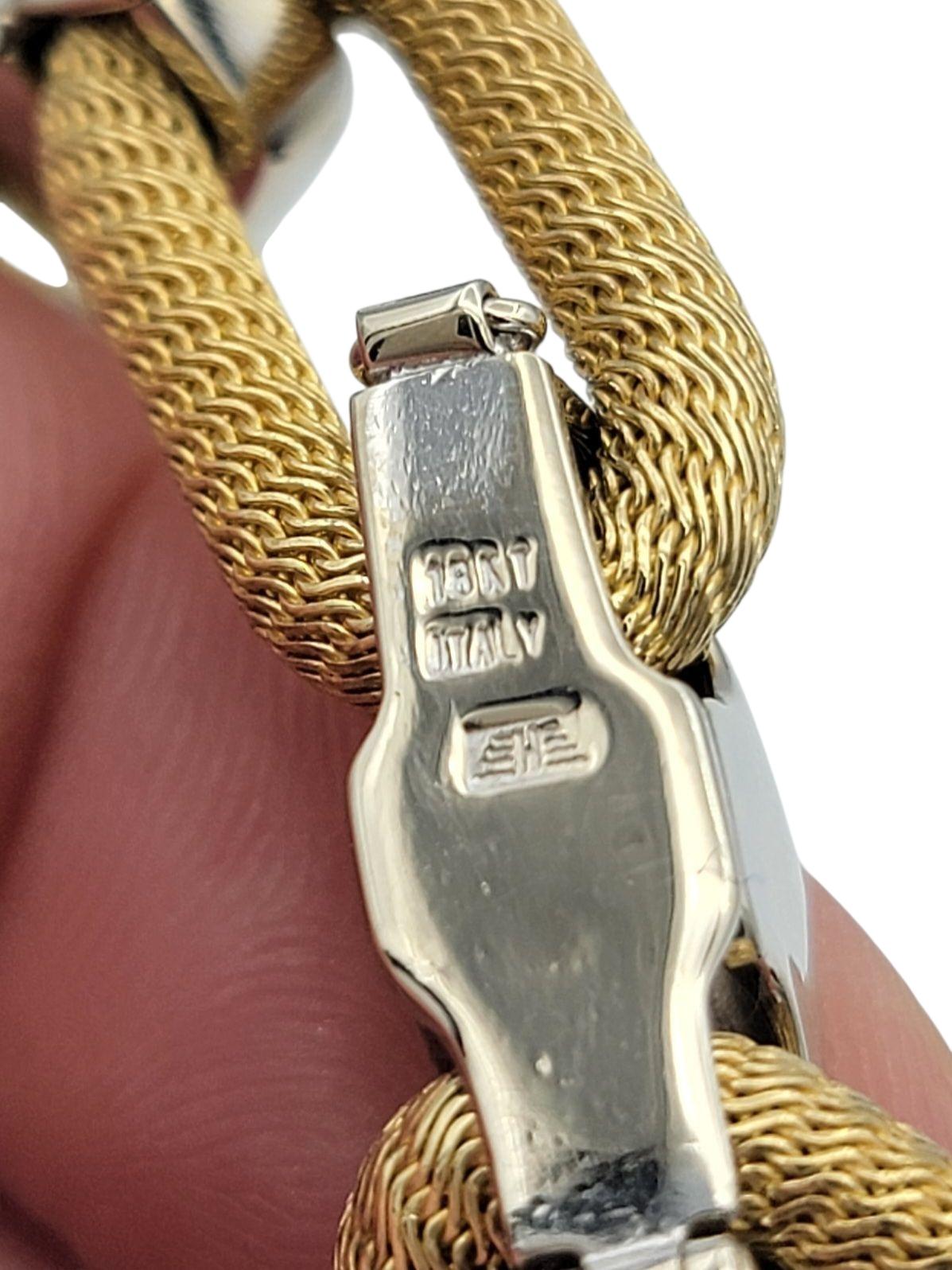 Pavé-Diamant-Büroklammer-Gliederhalskette aus strukturiertem 18 Karat Gelbgold im Angebot 2