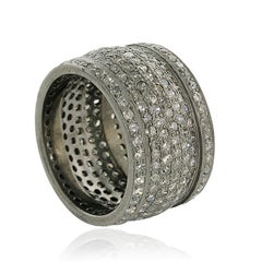 Pave Diamond Cigar Band Ring