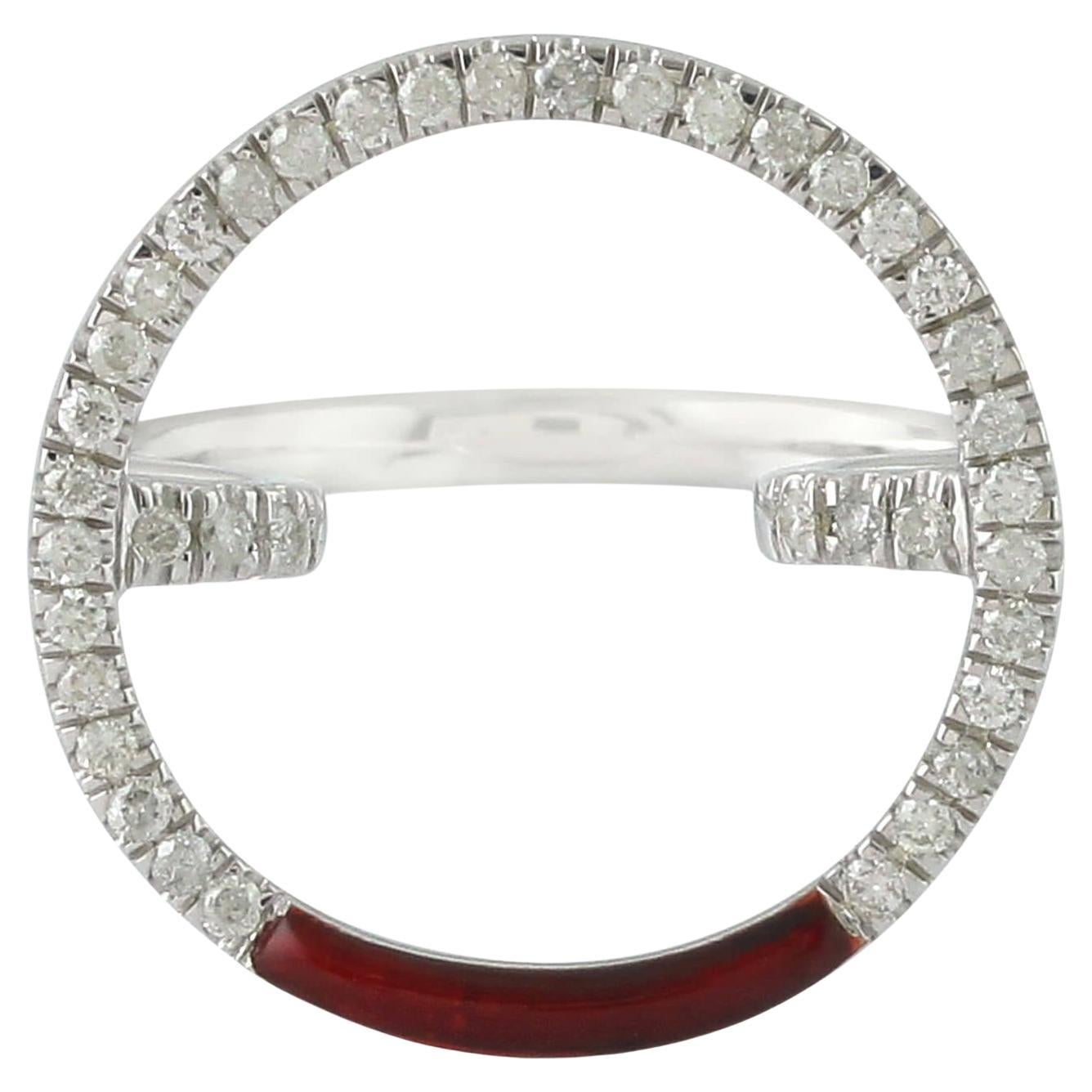 Pave Diamond Circle Ring Made In 14k White Gold