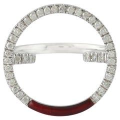 Pave Diamond Circle Ring Made In 14k White Gold