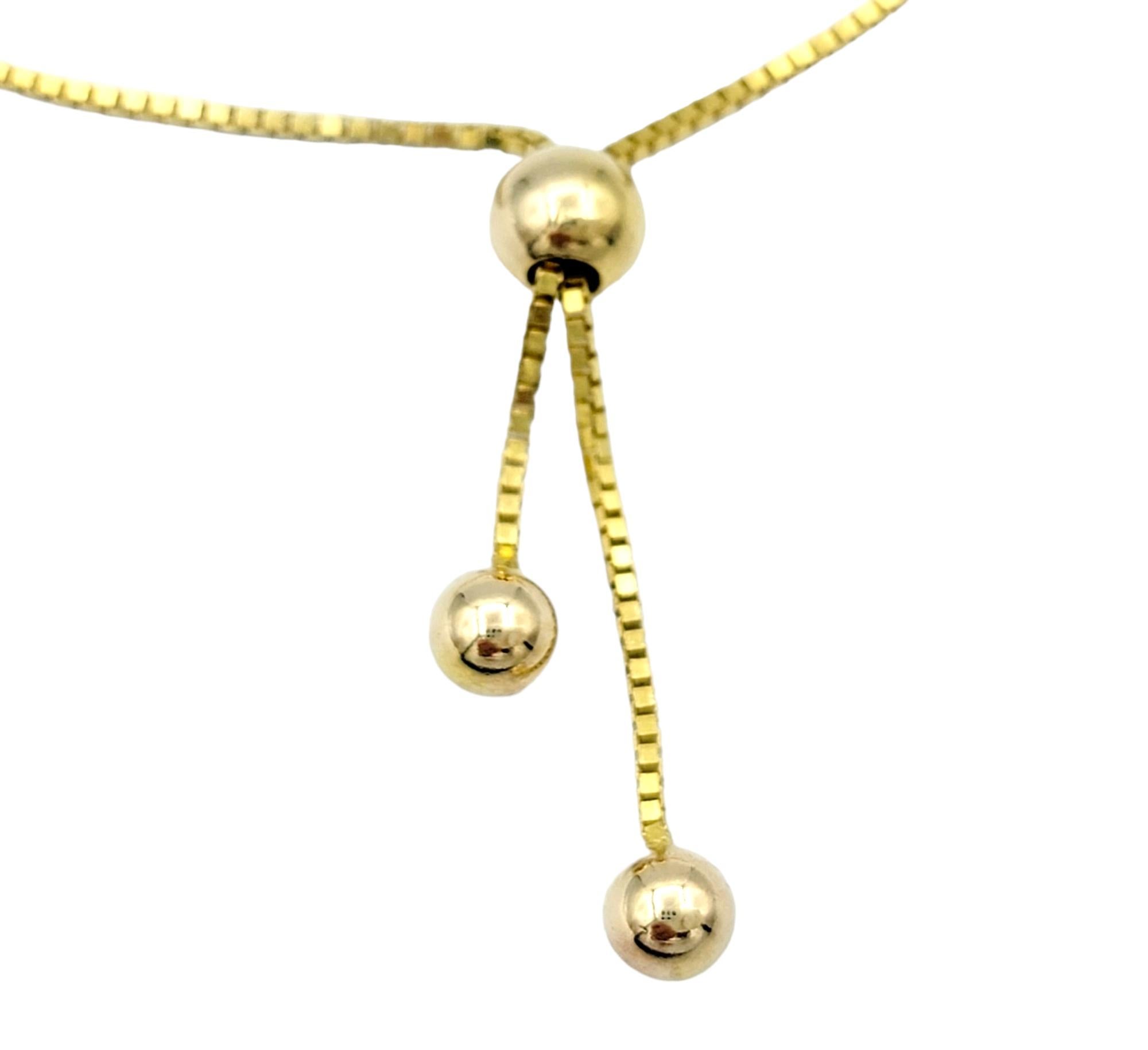 Taille ronde Bracelet chaîne réglable à une seule station en or jaune 10 carats avec diamants pavés en vente