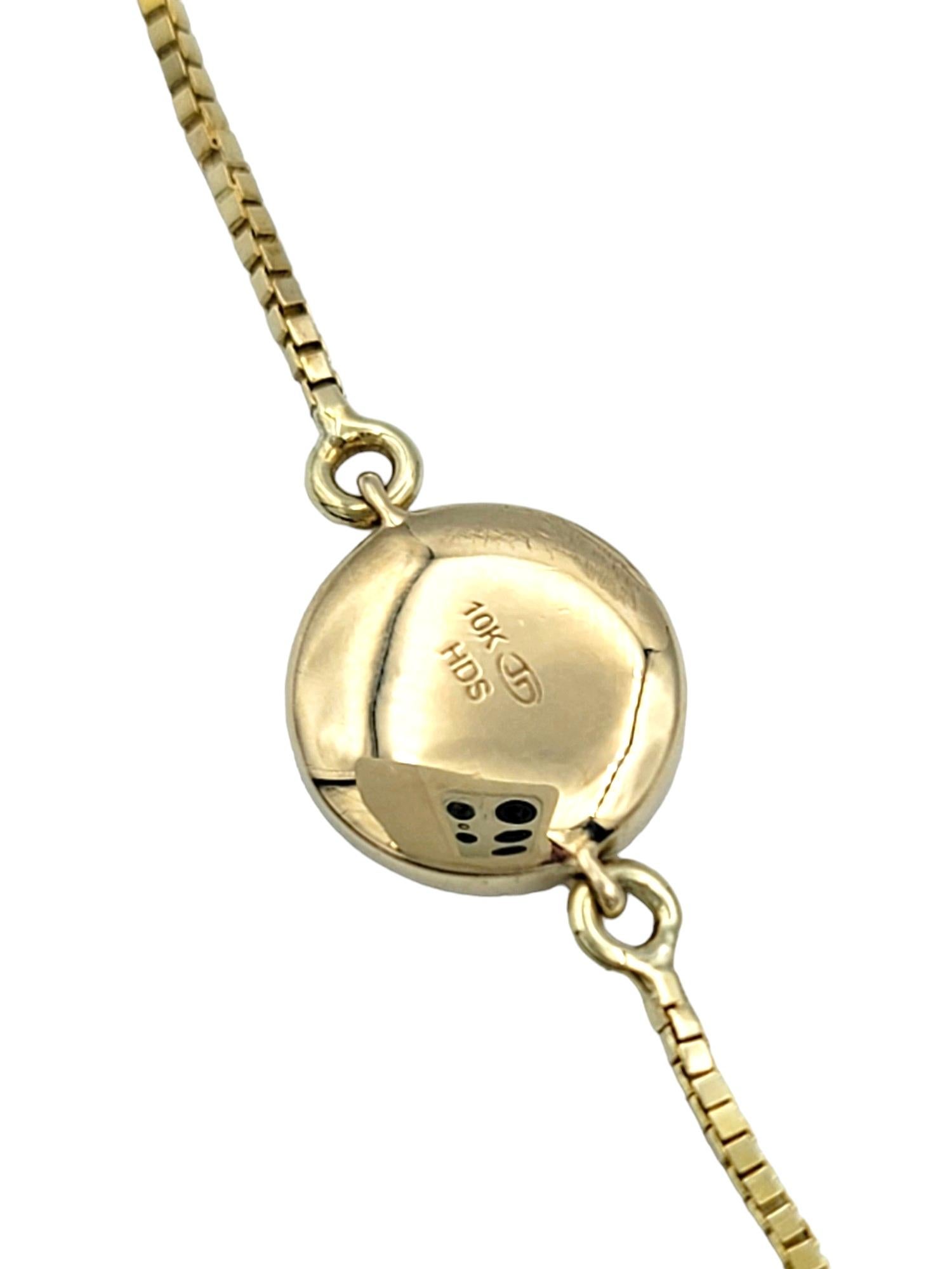 Bracelet chaîne réglable à une seule station en or jaune 10 carats avec diamants pavés Unisexe en vente