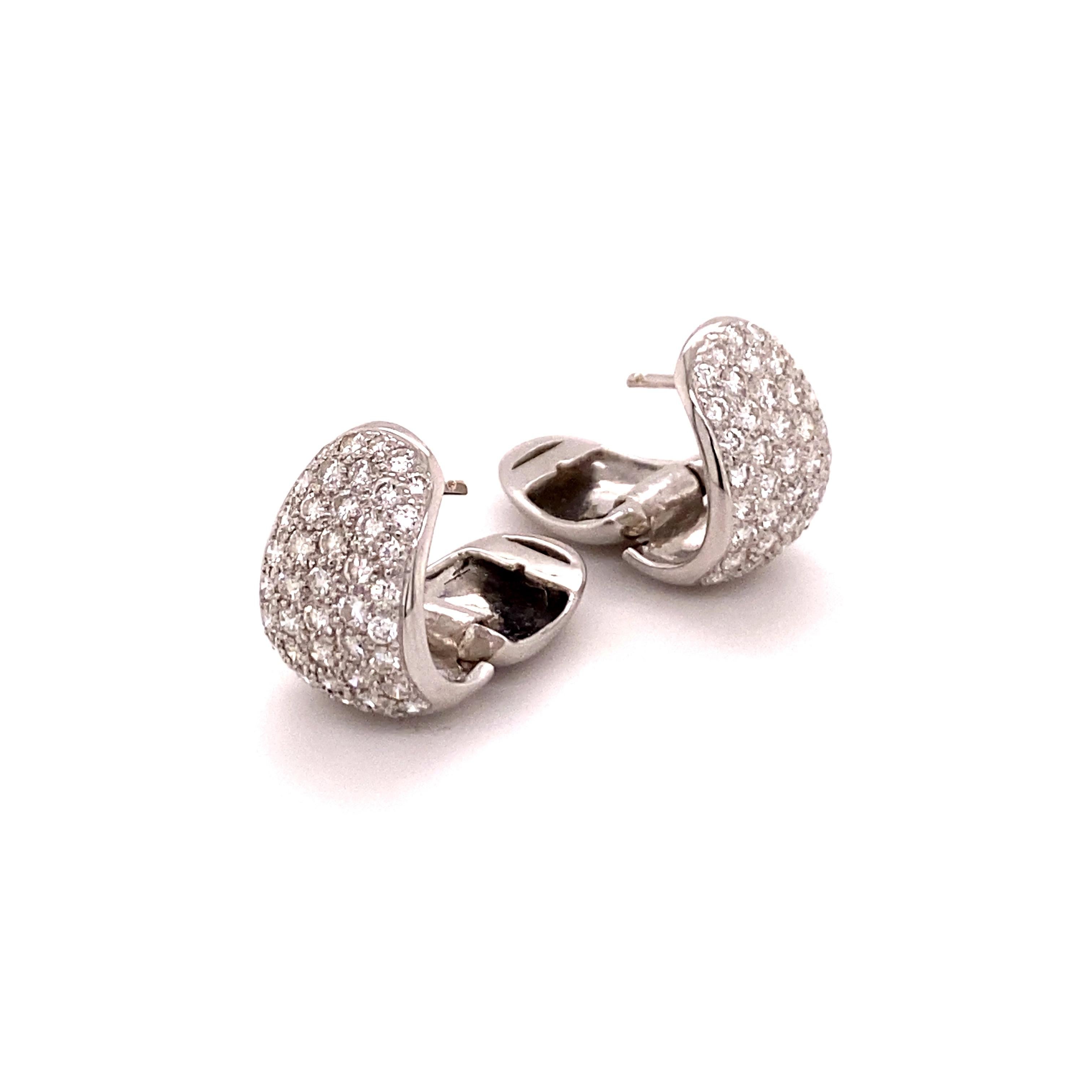 white gold clip earrings