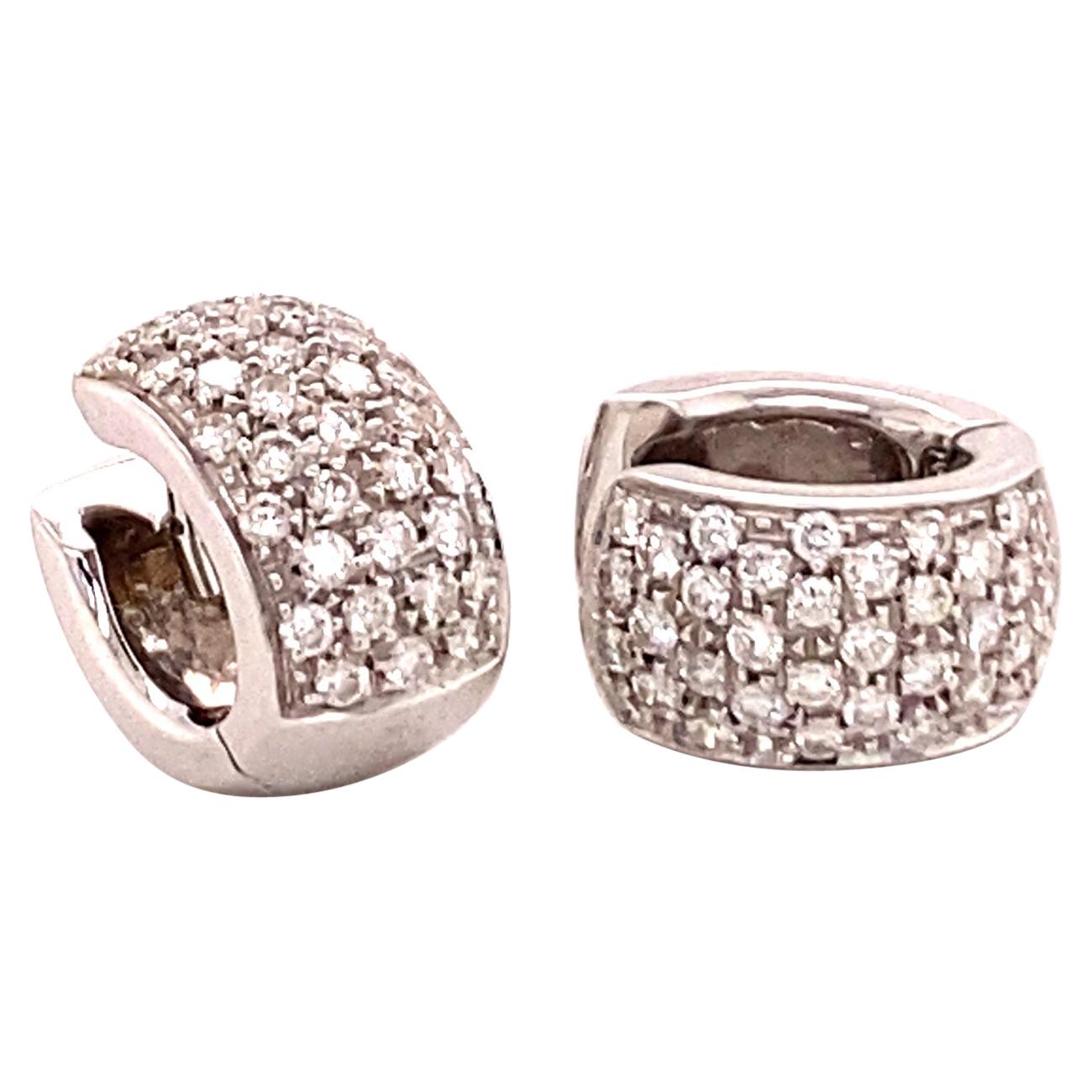Pavé Diamond Clip-On Earrings in 18 Karat White Gold For Sale