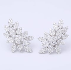 Pave Diamond Cluster Earrings