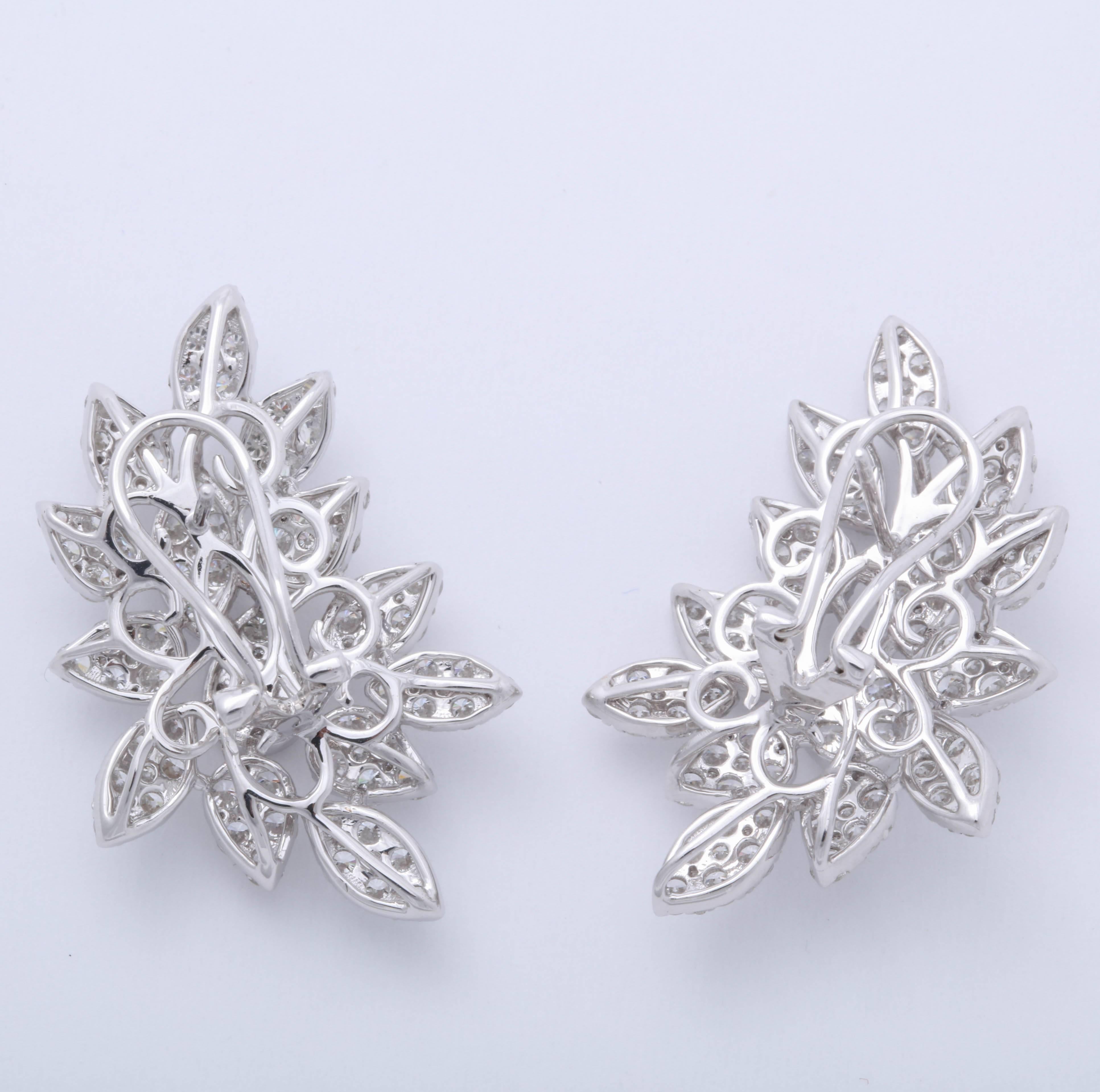 Pave Diamond Cluster Earrings For Sale 1