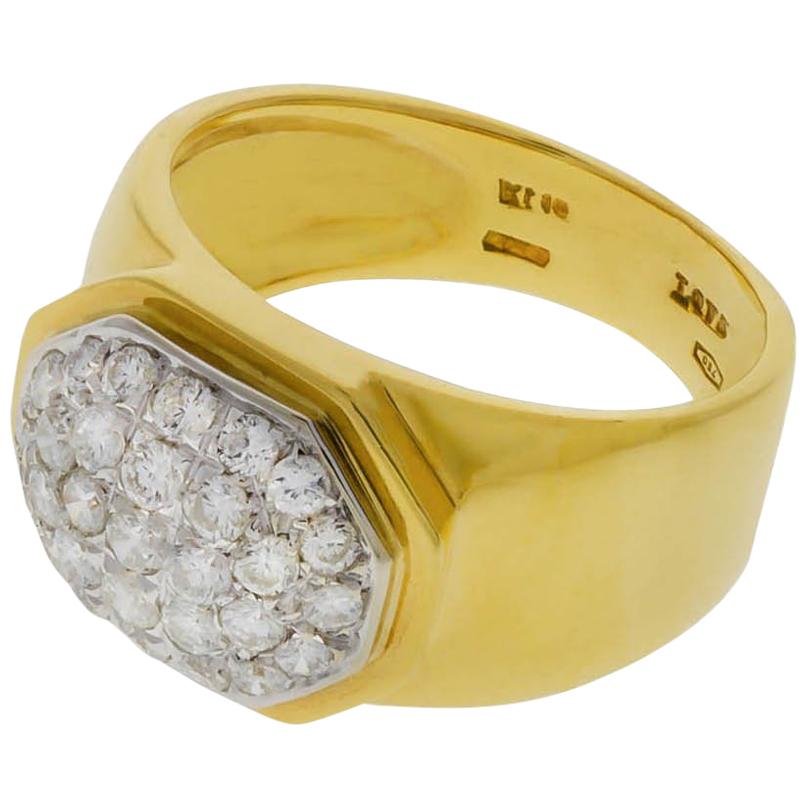 Pave Diamond Cocktail Ring For Sale