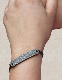 Pulsera de cadena de diamantes con conector de diamantes Pave Plata 925 Regalo de joyería hecho a mano.