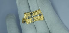 Pave Diamond Cross Charm Pendant 925 Silver Gold Pendant.